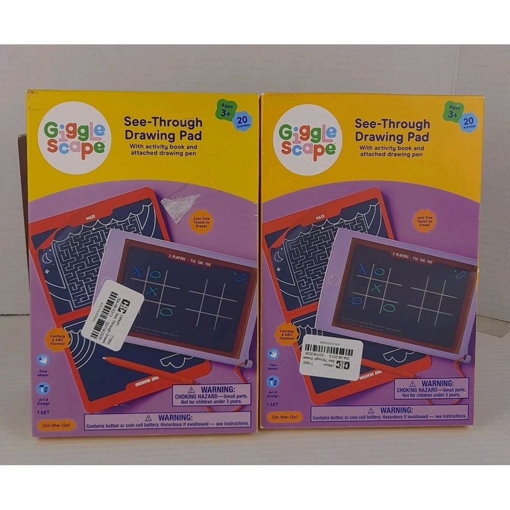 See Through Drawing Pad: Giggle Scape Drawing Board for Kids Purple Set Of 2